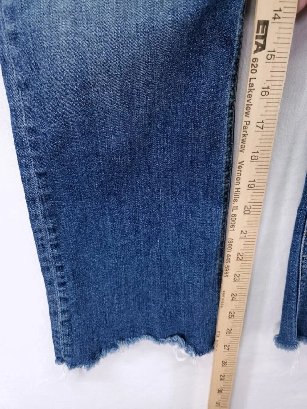 Rag & Bone Frayed Crop Distressed Hem Straight Jeans Size 29 (Actual 31x27)